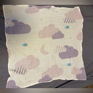 Dove Baby Clouds Purple Pink Blue  Receiving -Baby Blanket. Adorable